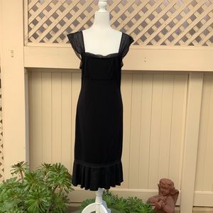 Lovely, Black Max Studio Dress. Sz. Lrg. Lace Trim